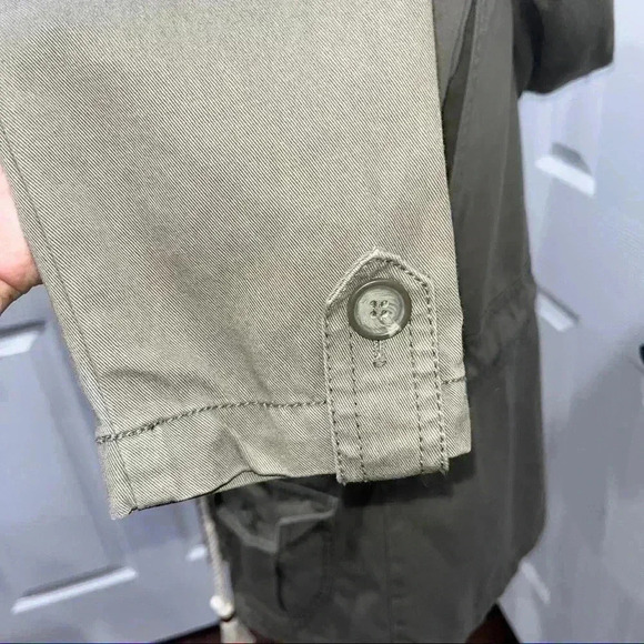 I HEART RONSON Military style utility jacket NWOT tie waist hooded olive - Picture 15 of 16